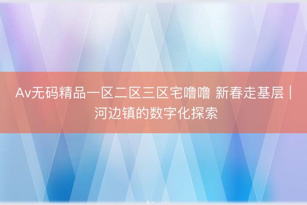 Av无码精品一区二区三区宅噜噜 新春走基层 | 河边镇的数字化探索