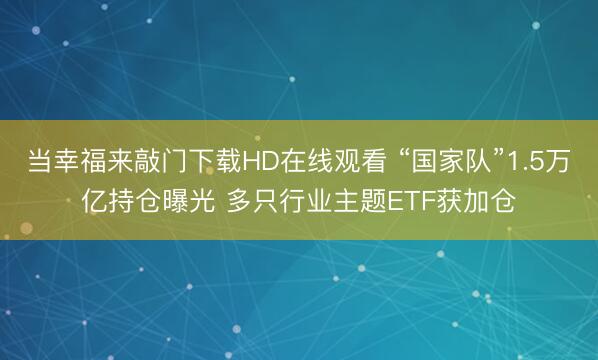 当幸福来敲门下载HD在线观看 “国家队”1.5万亿持仓曝光 多只行业主题ETF获加仓