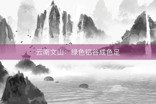 云南文山：绿色铝谷成色足