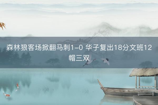 森林狼客场掀翻马刺1-0 华子复出18分文班12帽三双