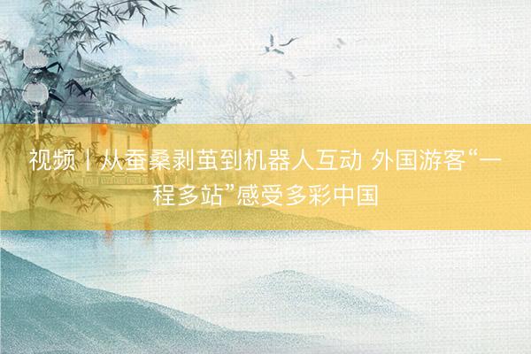 视频丨从蚕桑剥茧到机器人互动 外国游客“一程多站”感受多彩中国