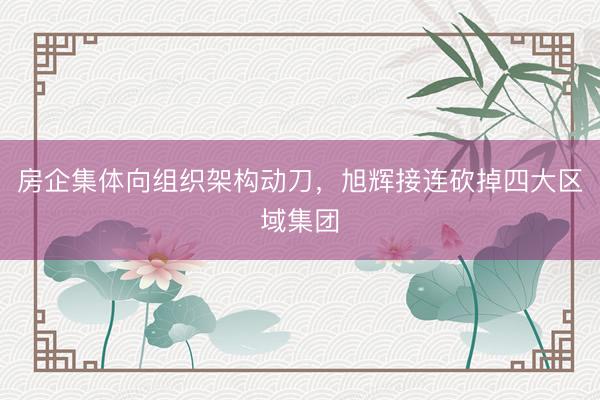 房企集体向组织架构动刀，旭辉接连砍掉四大区域集团