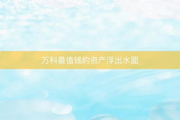 万科最值钱的资产浮出水面