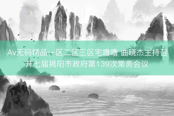 Av无码精品一区二区三区宅噜噜 曲晓杰主持召开七届揭阳市政府第139次常务会议