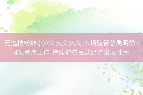 无遮挡粉嫩小泬久久久久久 市场监管总局明确34项重点工作 持续护航民营经济发展壮大