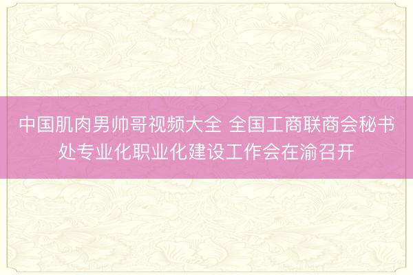 中国肌肉男帅哥视频大全 全国工商联商会秘书处专业化职业化建设工作会在渝召开
