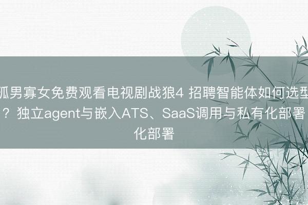 孤男寡女免费观看电视剧战狼4 招聘智能体如何选型？独立agent与嵌入ATS、SaaS调用与私有化部署