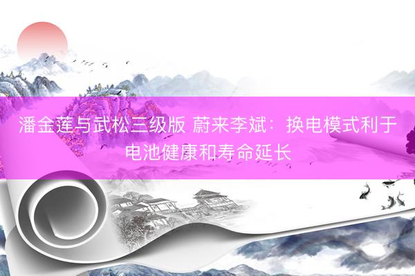 潘金莲与武松三级版 蔚来李斌：换电模式利于电池健康和寿命延长