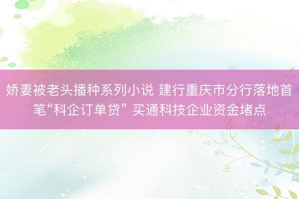 娇妻被老头播种系列小说 建行重庆市分行落地首笔“科企订单贷” 买通科技企业资金堵点
