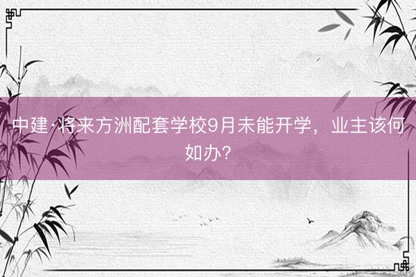 中建·将来方洲配套学校9月未能开学，业主该何如办？